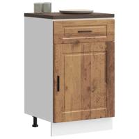 Keuken onderkast "Porto" bewerkt hout oud houtkleurig