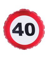 Folieballon verkeersbord 40 jaar