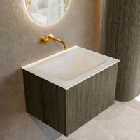 Badmeubel Mondiaz Kurve-Dlux | 60 cm cm | Meubelkleur Shadow | Wastafelkleur Opalo | Solid surface | Wasbak midden spoelbak | Zonder kraangat(en)