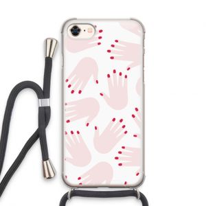 Hands pink: iPhone 7 Transparant Hoesje met koord