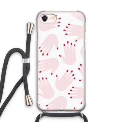 Hands pink: iPhone 7 Transparant Hoesje met koord