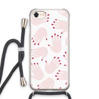 Hands pink: iPhone 7 Transparant Hoesje met koord
