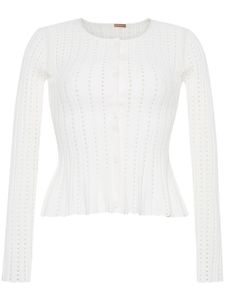 Adam Lippes cardigan en maille pointelle - Blanc