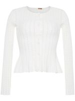 Adam Lippes cardigan en maille pointelle - Blanc - thumbnail