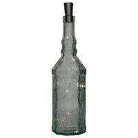 Decoratie fles - transparant - met kurk verlichting - 29,5 cm - glas - 720 ml- woonaccessoires