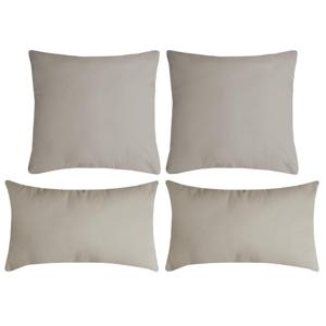 Stof Textile sierkussen Nelson - set 4x - beige - 2 formaten - polyester