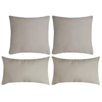 Stof Textile sierkussen Nelson - set 4x - beige - 2 formaten - polyester