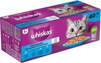 WHISKAS MULTIPACK POUCH ADULT VIS SELECTIE IN GELEI 40X85 GR - thumbnail