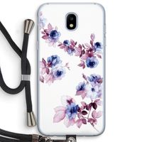 Waterverf bloemen: Samsung Galaxy J5 (2017) Transparant Hoesje met koord