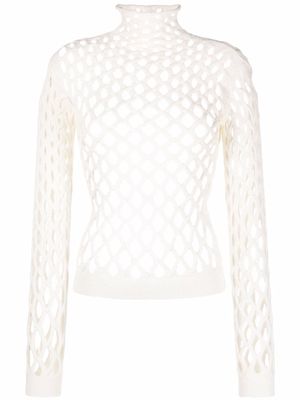 Valentino Garavani pull en maille à découpes - Blanc