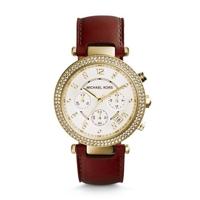 Michael Kors Dames Parker chocolade lederen chronograaf horloge MK2249