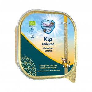 Renske Biologisch Graanvrij vers gestoomd kip natvoer hond (kuip) 9 x 300 g