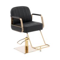 Kappersstoel met voetensteun - 56 - 73 cm - 200 kg - Zwart/Goud gekleurd