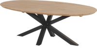 Hartman Ovale Tuintafel 'Stephanie' Teakhout, 240 x 140cm, kleur Naturel/Zwart