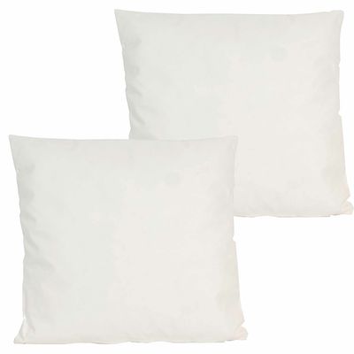 Buitenkussen - 2x - Ivoor wit - 60 x 60 cm - binnen/buiten
