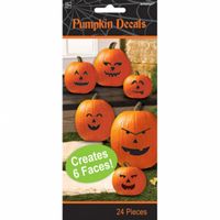 Amscan stickervellen Pumpkin 17,5 cm papier oranje 3 stuks - thumbnail