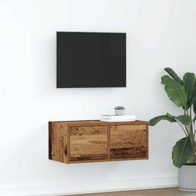 TV-meubel 60x31x25,5 cm bewerkt hout oud houtkleurig