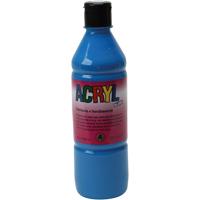 Acryl Verf, primair blauw, 500 ml/ 1 fles