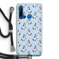 Eenhoorns overal: Huawei P20 Lite (2019) Transparant Hoesje met koord