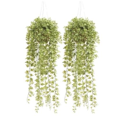 Kunstplant Hedera Klimop - 2x - 50 cm - Hangende Pot - Klimplant