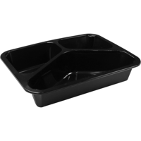 Bak | PP | 3-vaks | spuitgiet | menubak | 228x178x45mm | zwart | 232 stuks