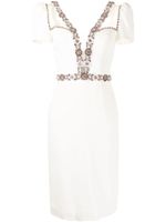 Jenny Packham robe Panache à manches courtes - Blanc