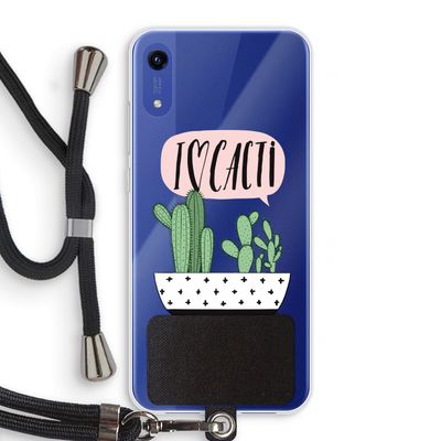 I love cacti: Honor Play 8A Transparant Hoesje met koord