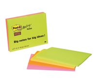 Post-It Super Sticky Meeting notes, 45 vel, ft 101 x 152 mm, geassorteerde kleuren, pak van 4 blokken