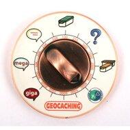 Cache Clock Geocoin - AC geel - XLE Cache Clock Geocoin - AC geel - XLE