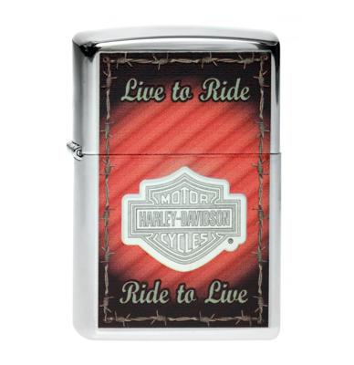 Zippo Lighter Harley-Davidson Live To Ride, Barbed Wire
