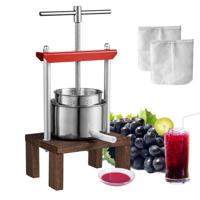 VEVOR 2 L Fruitpers Appelpers Fruitpers met standaard, Bessenpers 14 x 13 cm Appelpers Handpers Fruitpers Mechanische Zelkova Houtpers Geschikt voor Sap Fruitpuree enz.