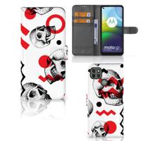 Telefoonhoesje met Naam Motorola Moto G9 Power Skull Red
