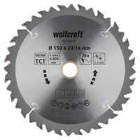 Wolfcraft HM Cirkelzaagblad | 20 td | Ø150 x 20 x 2,4mm | 1 stuk - 6732000