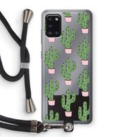 Cactus Lover: Samsung Galaxy A31 Transparant Hoesje met koord