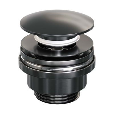 Klikwaste Brauer Afvoerplug Messing Binnenwerk 5/4 Geborsteld Gunmetal Brauer