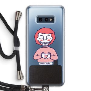 Hartje: Samsung Galaxy S10e Transparant Hoesje met koord