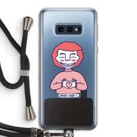 Hartje: Samsung Galaxy S10e Transparant Hoesje met koord Hartje: Samsung Galaxy S10e Transparant Hoesje met koord