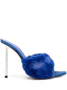 Le Silla mules Bella 120 mm en fourrure artificielle - Bleu