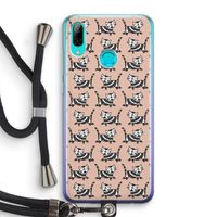 Zwarte poes: Huawei P Smart (2019) Transparant Hoesje met koord