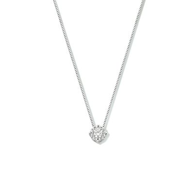 Ketting Halo witgoud-zirconia wit 0,5 mm 42-45 cm