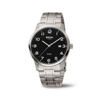 Boccia 3621-01 Horloge titanium zilverkleurig-zwart 40 mm
