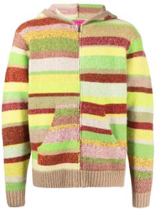 The Elder Statesman hoodie zippé à rayures - Multicolore