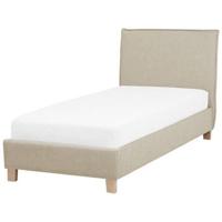 Beliani - SENNEZ - Eenpersoonsbed - Beige - 90 x 200 cm - Polyester