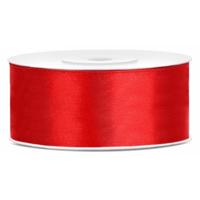 Partydeco Cadeaulint - rood - 2,5 cm x 25 meter - satijn