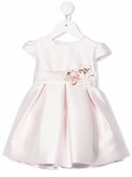 Mimilù robe évasée à appliques fleurs - Rose