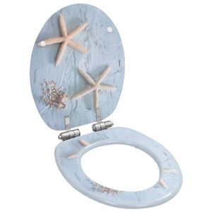 VidaXL Toiletbril met soft-close deksel zeester mdf
