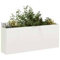 VidaXL Plantenbak 200x40x80 cm koudgewalst staal wit