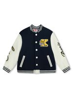 Kenzo Kids veste bomber à logo appliqué - Bleu - thumbnail