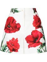 Dolce & Gabbana short en coton à fleurs - Blanc