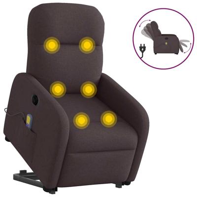Sta-op-massagestoel elektrisch verstelbaar stof donkerbruin